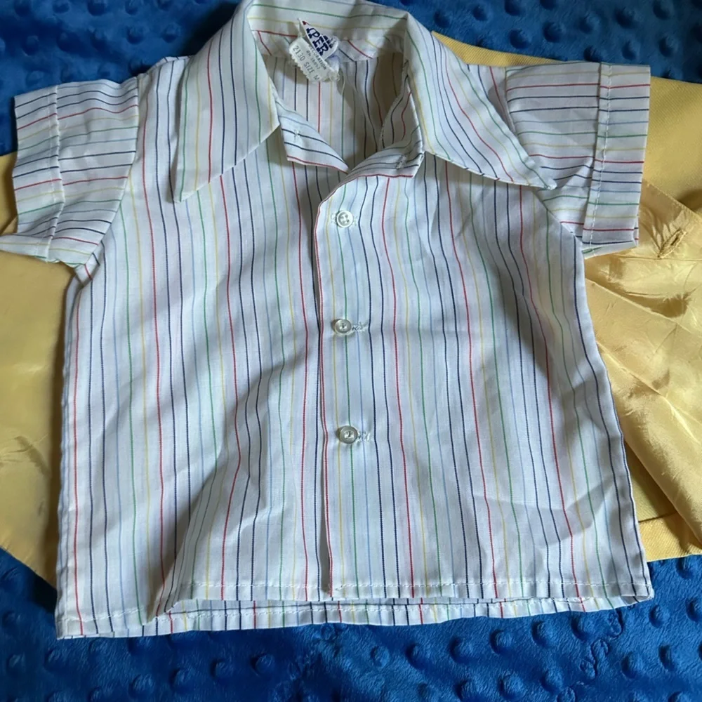 Yellow Kids Matching Set with Striped Shirt